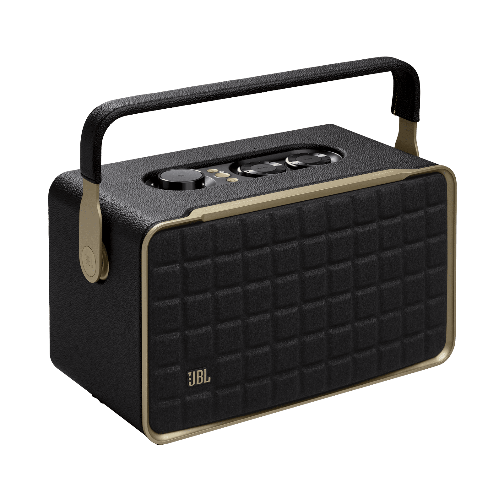 JBL Authentics 300 - Portable smart home speaker with Wi-Fi, Bluetooth and voice assistants with retro design. - Black
