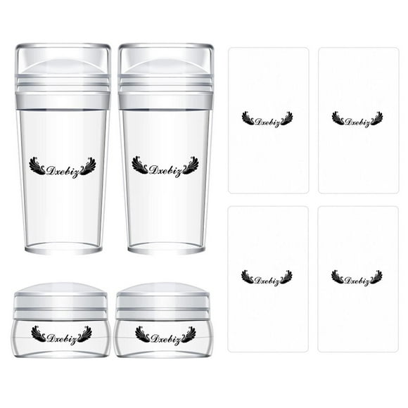 OUSITAID 1 Set Nail Art Stamp Set Easy Printing Flexible Reusable Nail Print Smooth Surface Clear Visible Body Nail Art Stamper with Scraper for Nail Salon