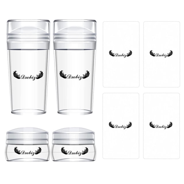 OUSITAID 1 Set Nail Art Stamp Set Easy Printing Flexible Reusable Nail Print Smooth Surface Clear Visible Body Nail Art Stamper with Scraper for Nail Salon