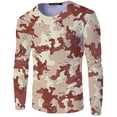 thumbnail image 3 of TSADFHJI T-Shirts Graphiques pour Hommes 4TG Chemises à Manches Longues Camouflage Imprimé Col Rond T-Shirt Col Rond Blouse Légère TG Vin, 3 of 4