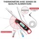 thumbnail image 5 of Kitchen Thermometer, Instant Read Cooking Thermometer, Digital Thermometer for Cooking, Meat, WineRed, 5 of 5
