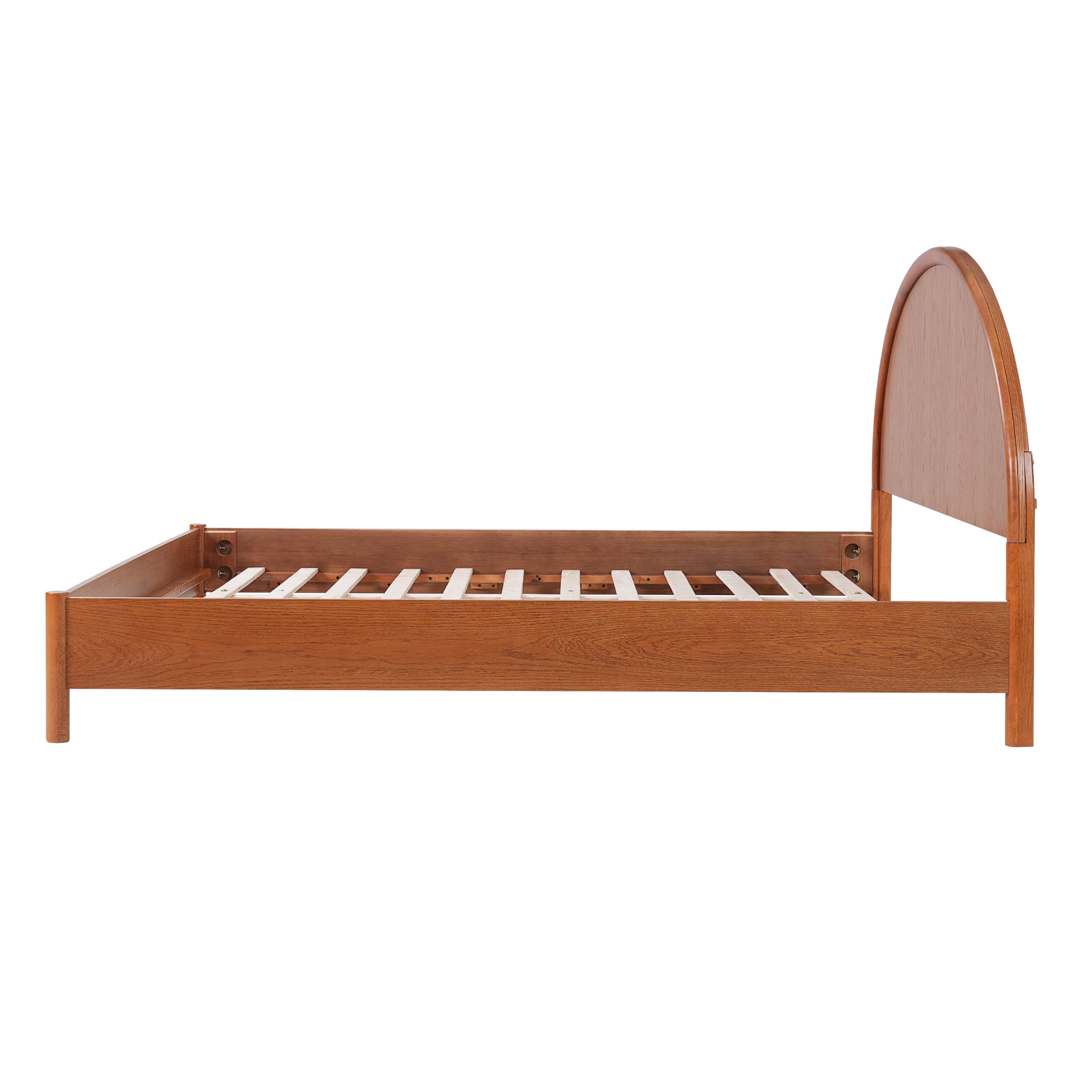 Christopher Knight Home King Platform Bed Frame with Arched Headboard, Rubberwood, Light Brown