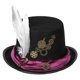 thumbnail image 1 of Steampunk Top Hat Wool Felt Victorian Hat with Gears & Feathers Unisex Costume Top Hat Gothics Hippies Cap Cosplay Props Black, 1 of 4