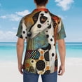 thumbnail image 4 of Balery Abstract Dalmatian Art Camisas hawaianas de manga corta para hombre, camisas playeras de corte holgado, camisas de vacaciones con botones,Large, 4 of 7