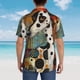 thumbnail image 4 of Balery Abstract Dalmatian Art Camisas hawaianas de manga corta para hombre, camisas playeras de corte holgado, camisas de vacaciones con botones,Large, 4 of 7