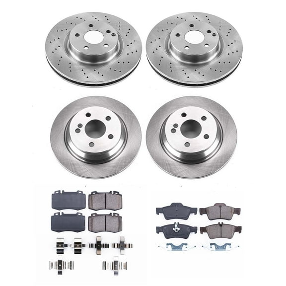 Ultimate Brakes Front and Rear Ceramic Brake Pad and Rotor Kit with Hardware WM81414
