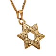 thumbnail image 4 of HZMAN Magen Star of David Pendant Necklace Women Men Chain Silver Stainless Steel Israel Necklace (Gold-1), 4 of 5