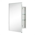 thumbnail image 4 of 16.5'' x 24'' Chrome Recessed and Surface Mount Bathroom Medicine Cabinet with Mirror Square Cornered Metal Framed Rounded Rectangle Medicine Cabinet Mirror, 4 of 8