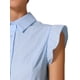 thumbnail image 5 of INSPIRAR CHIC Vestido Camisero para Mujeres con Mangas Cortas, Cuello de Punto, Cintura con Lazo, Vestidos Medios XS Azul Claro, 5 of 6