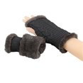 thumbnail image 3 of Homenesgenics Thermal Winter Gloves for Men Women Fingerless Driving Leather Thin Touch Screen Knitted Waterproof Women Wrist Arm Warmer Solid Knitted Long Gloves Mitten Gray One Size, 3 of 4