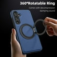 thumbnail image 6 of Allytechgroup Magnetic Case for Samsung Galaxy S23 Plus, Built-in Invisible 360° Rotatable Kickstand, Compatible with MagSafe, PU Leather Slim Shockproof Protective Phone Case Cover, Blue, 6 of 6