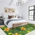thumbnail image 2 of Tropical Leaves Botanical Area Rugs 2x3 Rug Palm Leaf Yellow Flower Pattern Plant Rugs Washable Non Slip Soft Low Pile Indoor Outdoor Carpet, 2 of 6