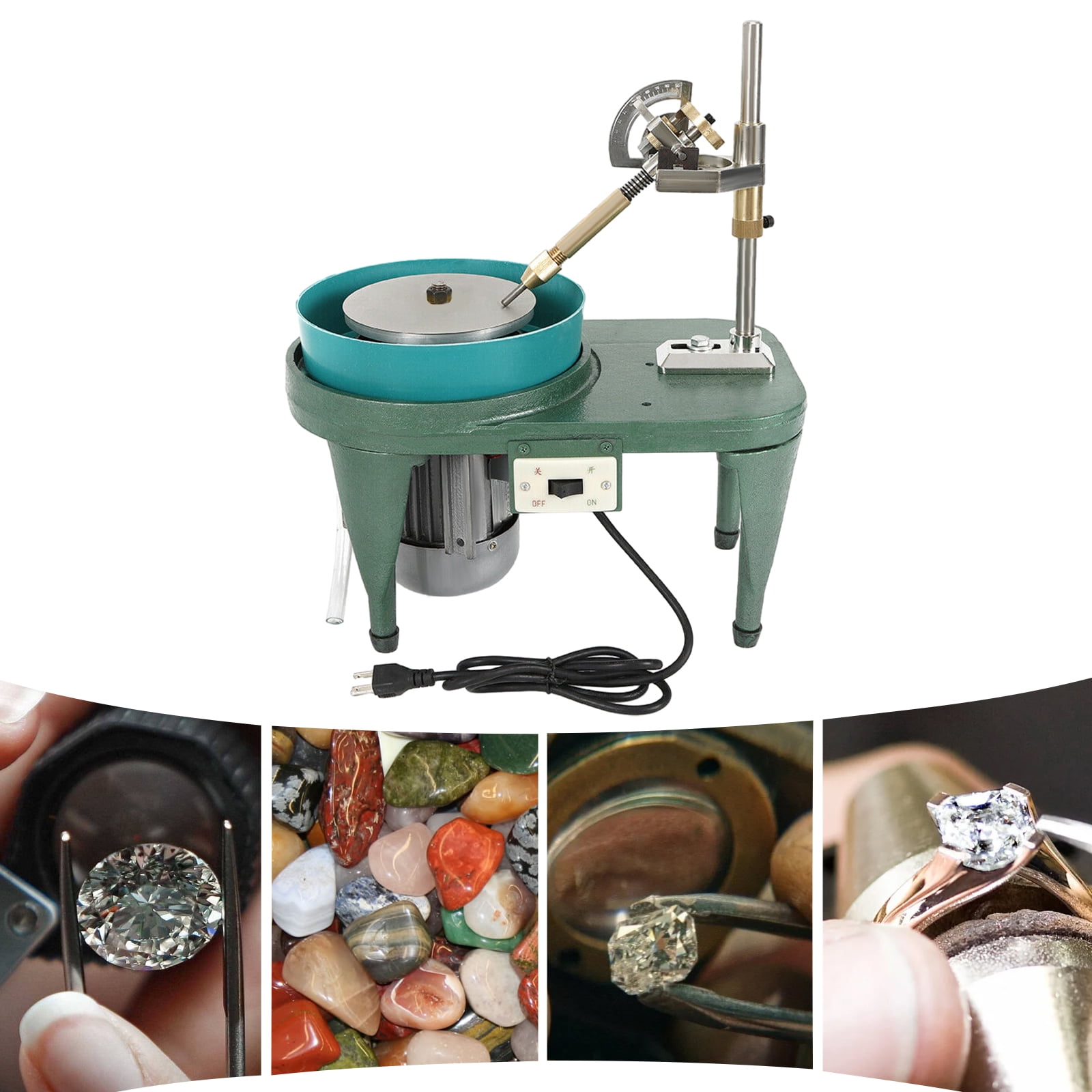 High Durability Bench Polisher with Copper Wire Motor for Efficient Polishing of Gemstones, Jewelry, Wood, and More