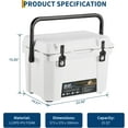 thumbnail image 2 of EastVita 25 QT Rotomolded Hard Cooler - Portable Ice Chest with 5-Day Retention, White, 2 of 7
