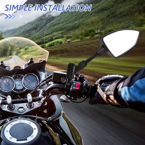 HEMOTON 1 Pair Universal Motorcycle Rearview Mirror Motorcycle Mirrors Scooter Side View Mirrors Driving Safety Rearview Mirrors