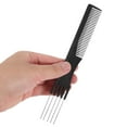 thumbnail image 3 of HEANUJJ 5Pcs 2 in 1 Hairdressing Comb Metal Hair Pick Black Durable and Professional, 3 of 8