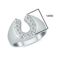 thumbnail image 3 of SZUL 1/4 Carat TW Horseshoe Diamond Men's Ring in 10K White Gold (J-K-L Color, I2-I3 Clarity), 3 of 5