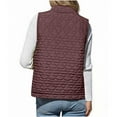 thumbnail image 6 of OGLCCG Puffer Vest Women Lightweight Quilted Stand Collar Sleeveless Jackets Winter Casual Button Zip Up Vest Coat With Pockets,XL,Wine, 6 of 6