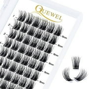 QUEWEL Cluster Lashes 72 .. Pcs Wide Stem Individual .. Lashes C/D Curl 8-16mm .. Length DIY Eyelash Extension .. False Eyelashes Soft for .. Personal Makeup Use at .. Home (natural02-C-16)