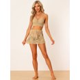 thumbnail image 3 of Conjunto de bikini de 2 piezas Allegra K minifalda con parte superior de Cami calada Caqui M, 3 of 6