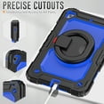 thumbnail image 2 of Dteck iPad mini 5 Case / iPad mini 6 Case with Built in Screen Protector, Child Proof Heavy Duty Shockproof Kids Case with Rotating Stand Handle Pencil Holder for iPad mini 5/4 7.9", Black + Blue, 2 of 7