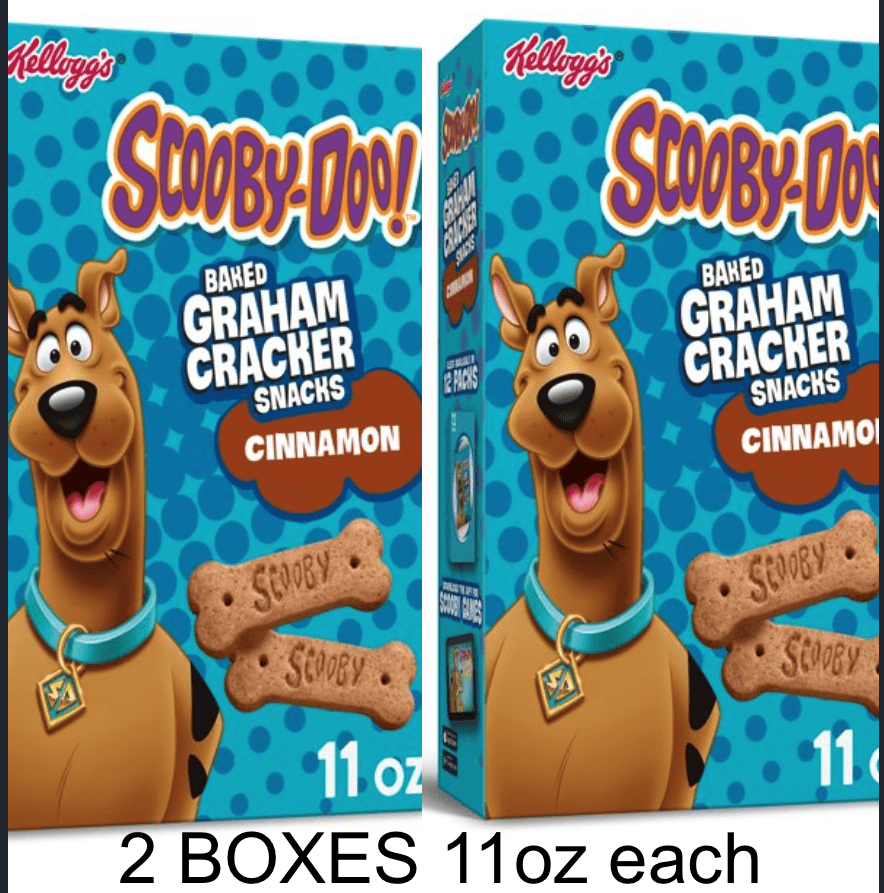 2 Box SCOOBYDOO! Baked Graham Cracker, Whole Grains, Cinnamon, 11oz