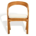 thumbnail image 2 of Safavieh Jennabrook Modern Rattan Dining Arm Chairs, Walnut / White, 2 of 7