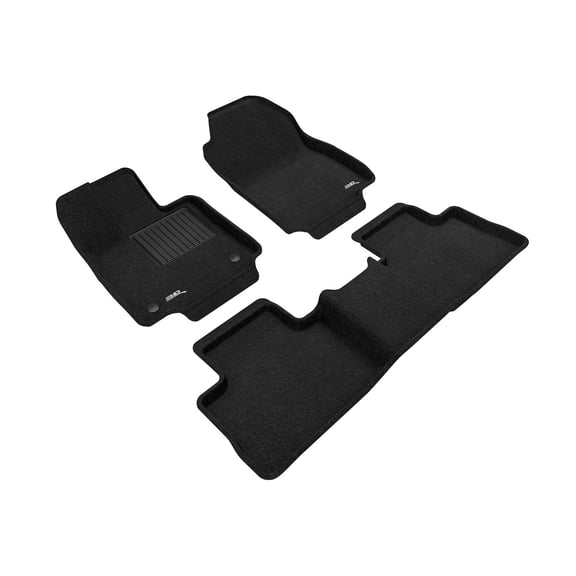3D MAXpider 2019-2024 Fits Toyota Rav4 Gasoline 1st Row 2nd Row Elegant Woven Nylon Black Floor Mat L1TY25404709