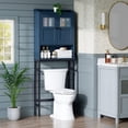 thumbnail image 5 of Over The Toilet Storage, Bathroom Over The Toilet Organizer, Above Toilet Storage with Double Doors and Soft Hinges Over Toilet Storage Shelf Over The Toilet Storage Cabinet (Forest Green), 5 of 9