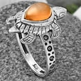 thumbnail image 4 of Tortoise - Peach Moonstone 925 Sterling Silver Ring s.8 Jewelry DGR1116_F_8 R-1076, 4 of 7