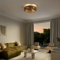 thumbnail image 5 of JONATHAN Y Archer 20.25" 4-Light Coastal Bohemian 6-Speed Metal/Seagrass Mobile-App/Remote-Controlled Lantern LED Ceiling Fan, Brown/Black, 5 of 11