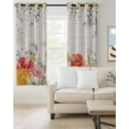 thumbnail image 2 of Pink Yellow Floral Blackout Curtains for Bedroom Living Room Darkening Curtains 84 Inch Length 2 Panels Set Spring Flowers Elegant Pastoral Leaves Window Curtain Window Treatment Drapes 42"x84", 2 of 9