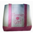 thumbnail image 2 of Flower Girl Tote Bag White with Pink Straps Large Wedding Flower Girl Gifts, 2 of 2