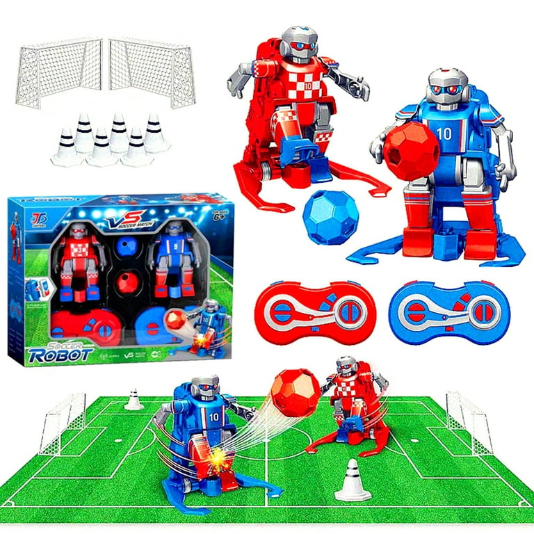 MUKIKIM SoccerBot – RC Soccer Robots. 2 Players Remote Control Soccer Game  for Kids. Tackle, Dribble & Shoot! Kick The Ball Into The Net & Score!