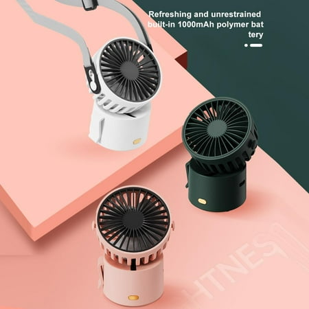 

ADVEN USB Charging Mini Cooling Fan Portable Adjustable Hanging Neck Fan Three-speed Wind Hand-held Fan with Lanyard