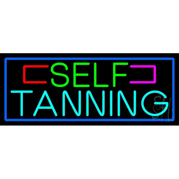 Self Tanning LED Neon Sign 13 x 32 - inches, Black Square Cut Acrylic Backing, with Dimmer - Bright and Premium built indoor LED Neon Sign for Defence Force.