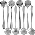 thumbnail image 2 of EIMELI 8Pcs Flower Spoon Coffee Teaspoon Set Stainless Steel Dessert Spoon Durable Anti Rust Tableware Spoon Creative Tea Scoop Coffee Stirring Spoon - Silver, 2 of 10
