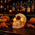 thumbnail image 3 of Halloween Skeleton Light White Skull with Red Rose Spooky Home Decor Goth Home Decor Gothic Home Decor Day of The Dead Decorations Vintage Halloween Decor Indoor Outdoor Halloween, 3 of 7