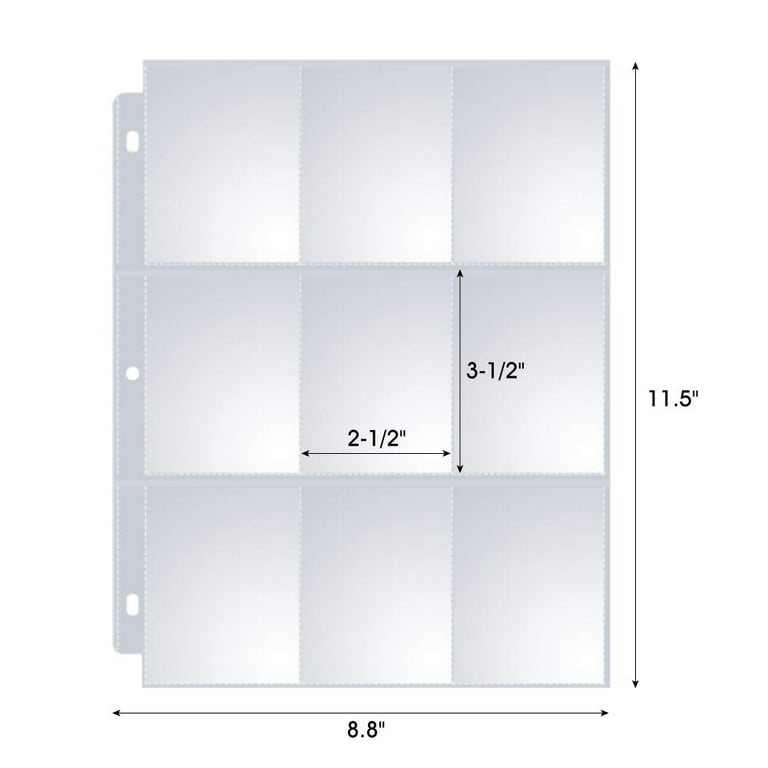 Emlimny Trading Card Binder Sleeves, 9-Pocket Pages for 3-Ring Binder, 46  Sheets Standard Size Cards - Walmart.com