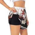 thumbnail image 3 of Lsque Starfishes Shells Printed Women's Running Shorts with Liner Pockets,Elastic Quick Dry Workout Athletic Gym Yoga Shorts,Womens High Waist Shorts-Large, 3 of 9