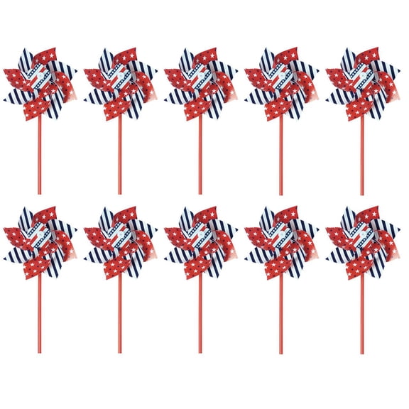 Patriotic Pinwheels,Wind Spinners Outdoor,10PCS American Flag Patriotic Pinwheels 4th of July Pinwheels Red White and Blue Decorations Wind Spinners Outdoor Decor Windmills for Yard Garden(C)