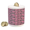 thumbnail image 1 of Pink Zebra Piggy Bank, Zebras Pattern Wild Animal Hippie Indie Tropical Tones Pastel, Ceramic Coin Bank Money Box for Cash Saving, 3.6" X 3.2", White Black Pink, by Ambesonne, 1 of 4