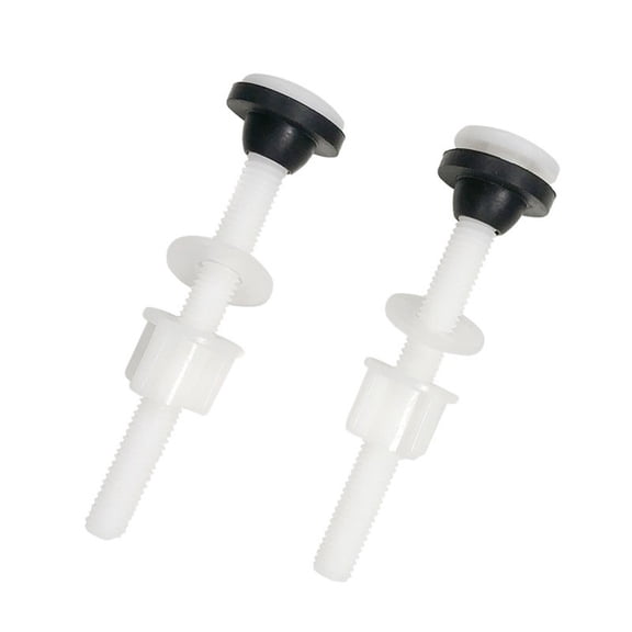 3.15 inch Toilet Seat Bolts for Raised Toilet Seats, Heavy Duty Bolts with Rubber Washers and Easy Screw Hex Nuts