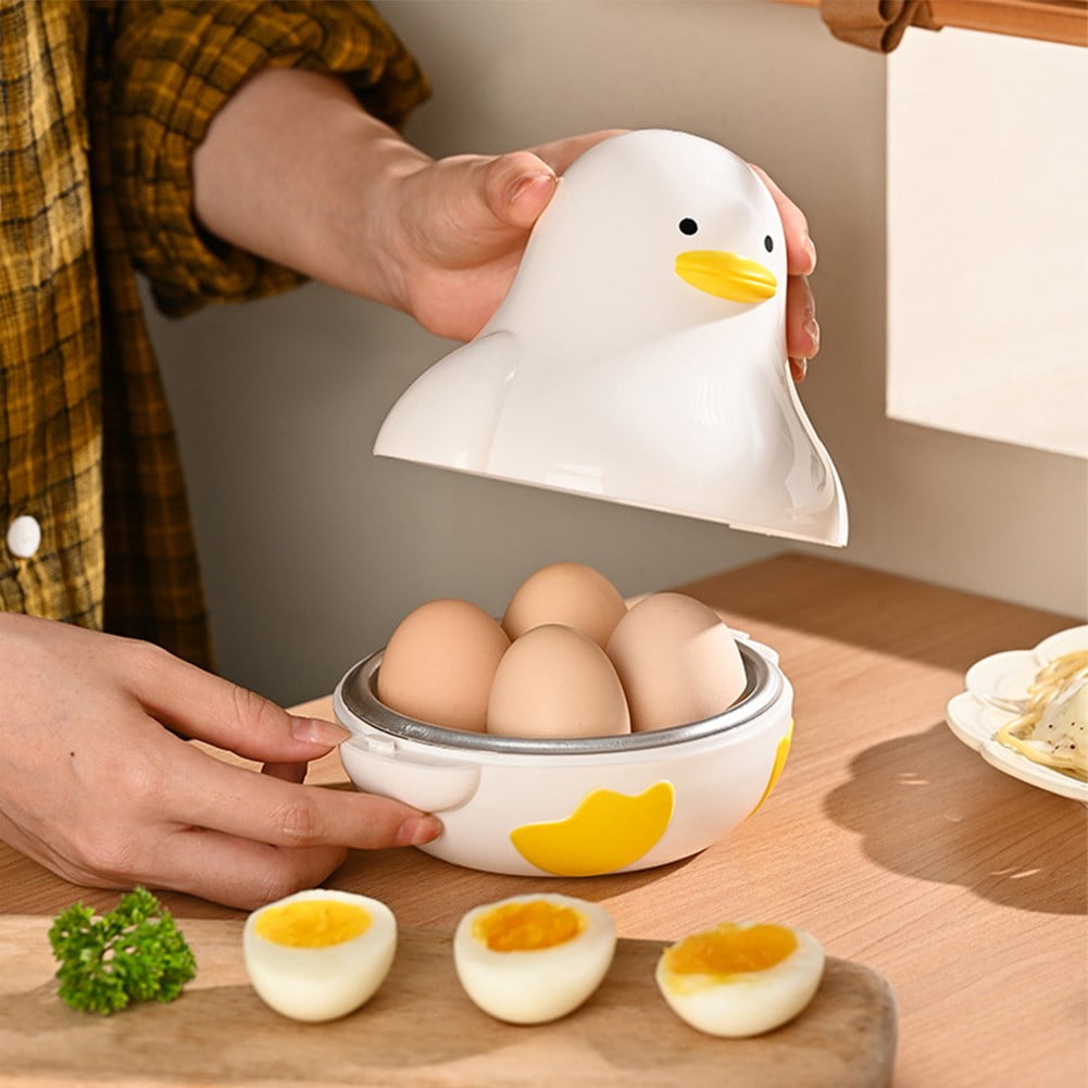 Microwave Egg Steaner for 4 Eggs Cute Duck Shape Microwave Egg Boiler Cooker