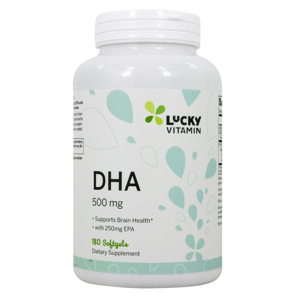 LuckyVitamin DHA Extra Strength Brain Health Support 500 mg. 180