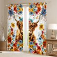 thumbnail image 2 of Castle Fairy Teens Boys Girls Brown Highland Cow Black Out Curtains,Rustic Farmhouse Animal Curtains Pack of 2 (42x63 Each),Floral Flowers Vintage Aesthetic Bedroom Curtains,Super Cozy Room Decor, 2 of 6