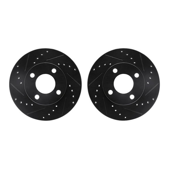 Dynamic Friction Company Front Brake Rotors-Drilled and Slotted-Black 8002-73000