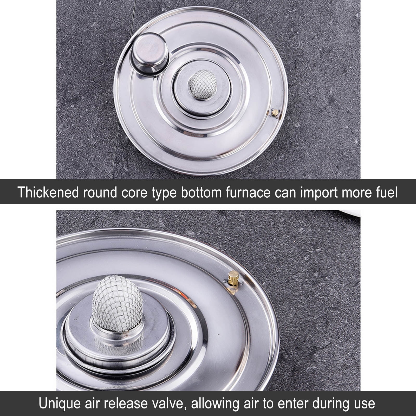 EDHITNR Portable Butane Stove, Single Burner Camping Stove for Indoor Outdoor Use, Stainless Steel Cooktop with Pot, No Electricity Required for Camping Hiking Picnics