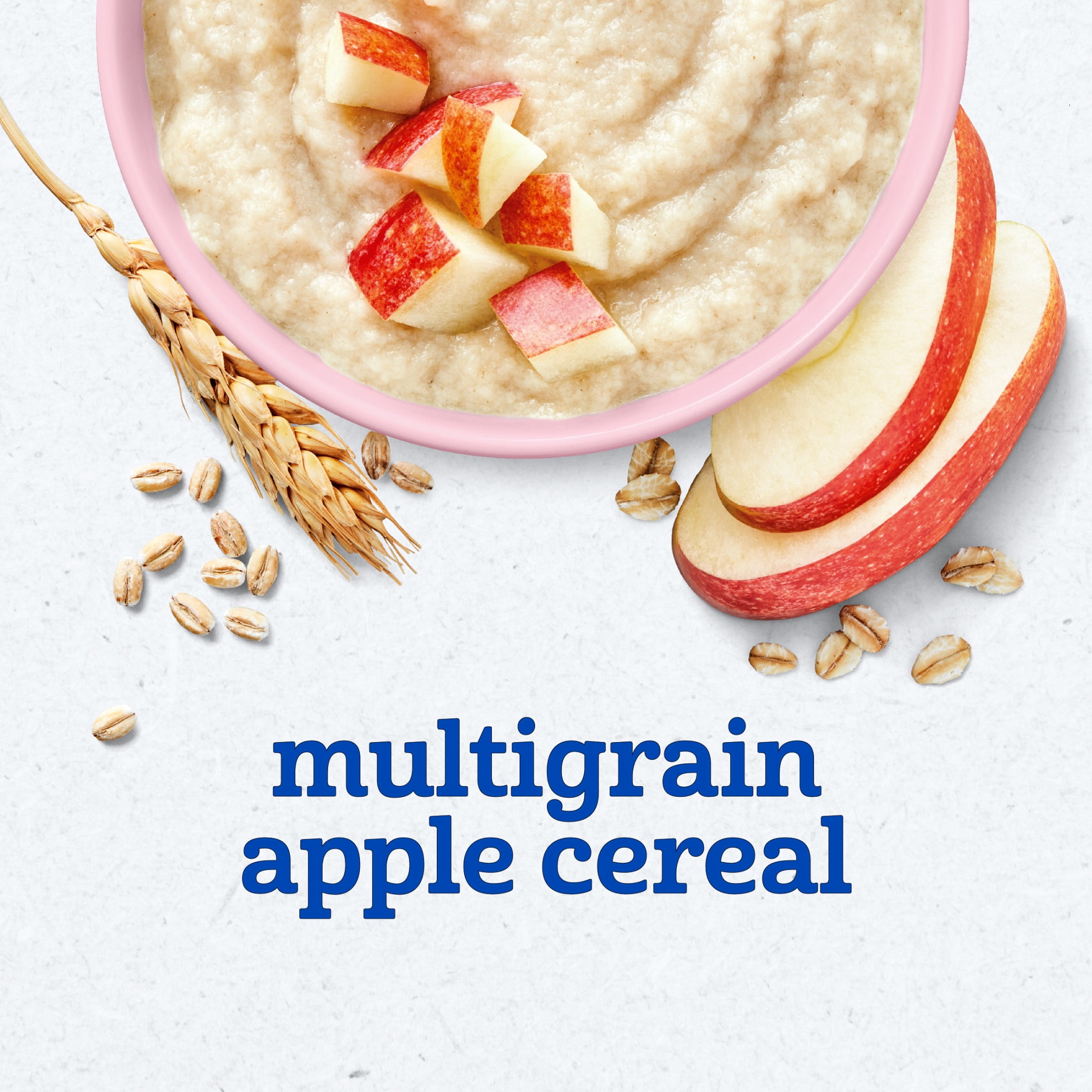 (2 pack) Gerber Stage 2 Baby Food, Multigrain Apple Cereal, Whole Grains, Baby Cereal 8 oz