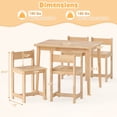 thumbnail image 3 of Gymax 5-Piece Kids Table and Chairs Set Solid Rubber Wood Toddler Activity Table Natural, 3 of 10